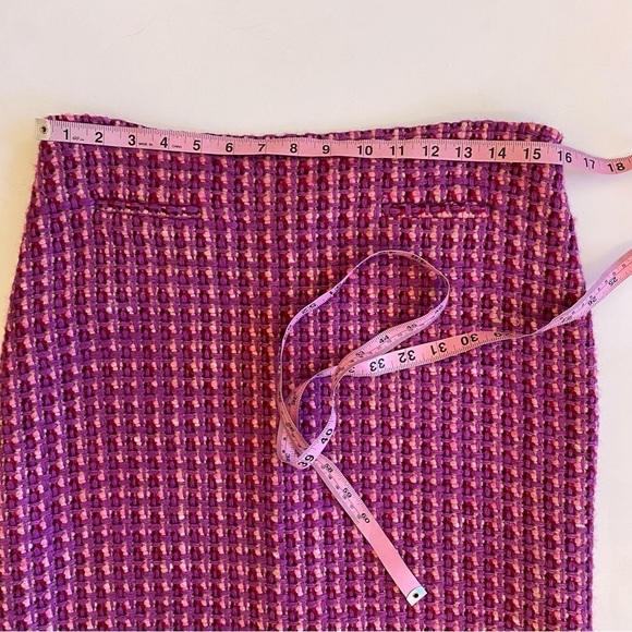 Tibi || Tweed Pencil Skirt Pink Red 10 - Picture 5 of 6